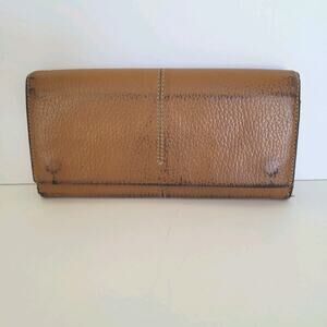 Tod’s Genuine Pebble Leather Wallet Brown Envelope Clutch Card Bill Italian